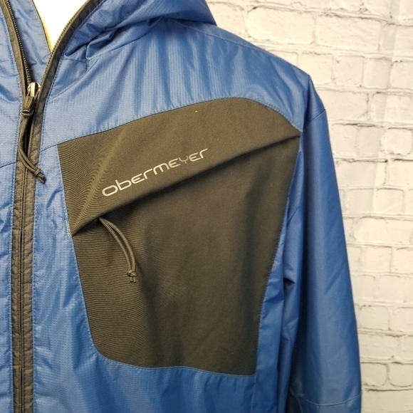 Obermeyer blue rain jacket windbreaker - Picture 6 of 13
